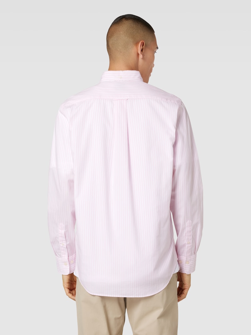 Regular Fit Freizeithemd mit Streifenmuster in rosé