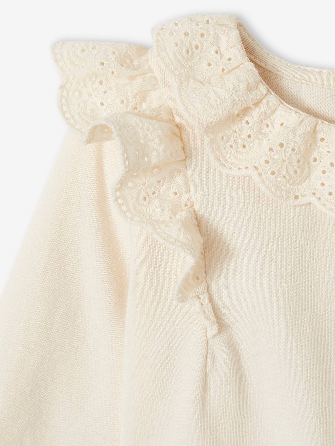 Vertbaudet Festliches Mädchen Baby-Set: Shirt & Tüllrock - wollweiß