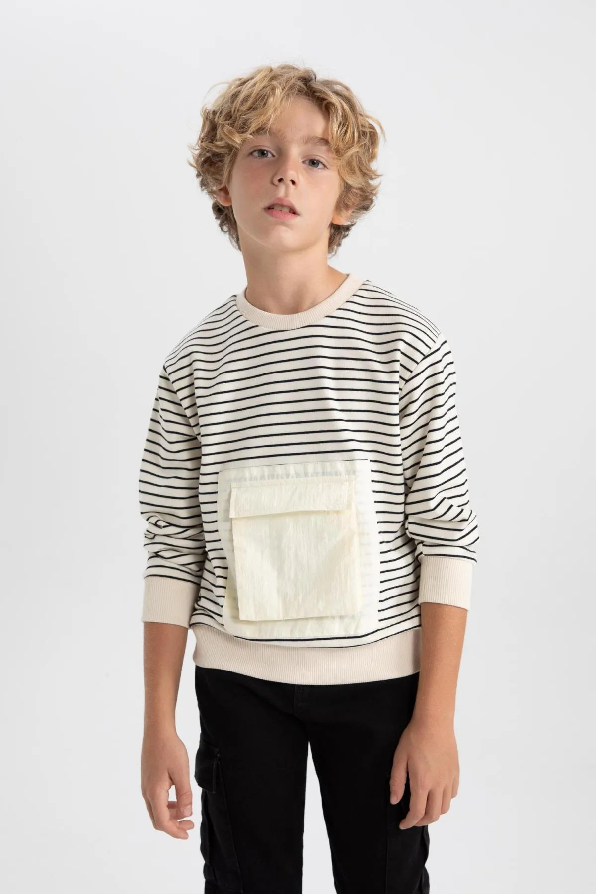 DeFacto  Gestreiftes Rundhals-Sweatshirt für Jungen