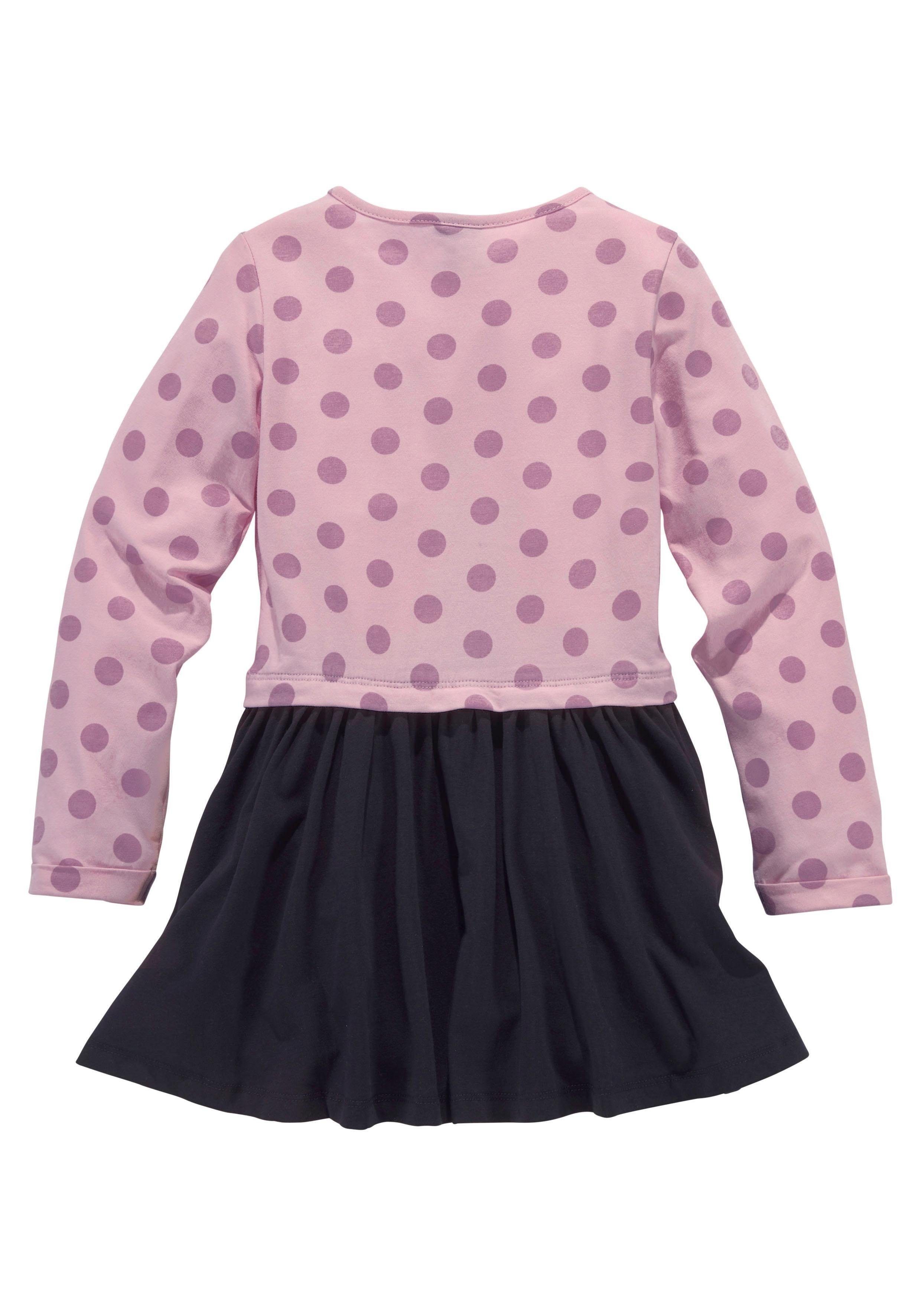 KIDSWORLD Jerseykleid mit appliziertem Glitzerband und kleiner Tasche