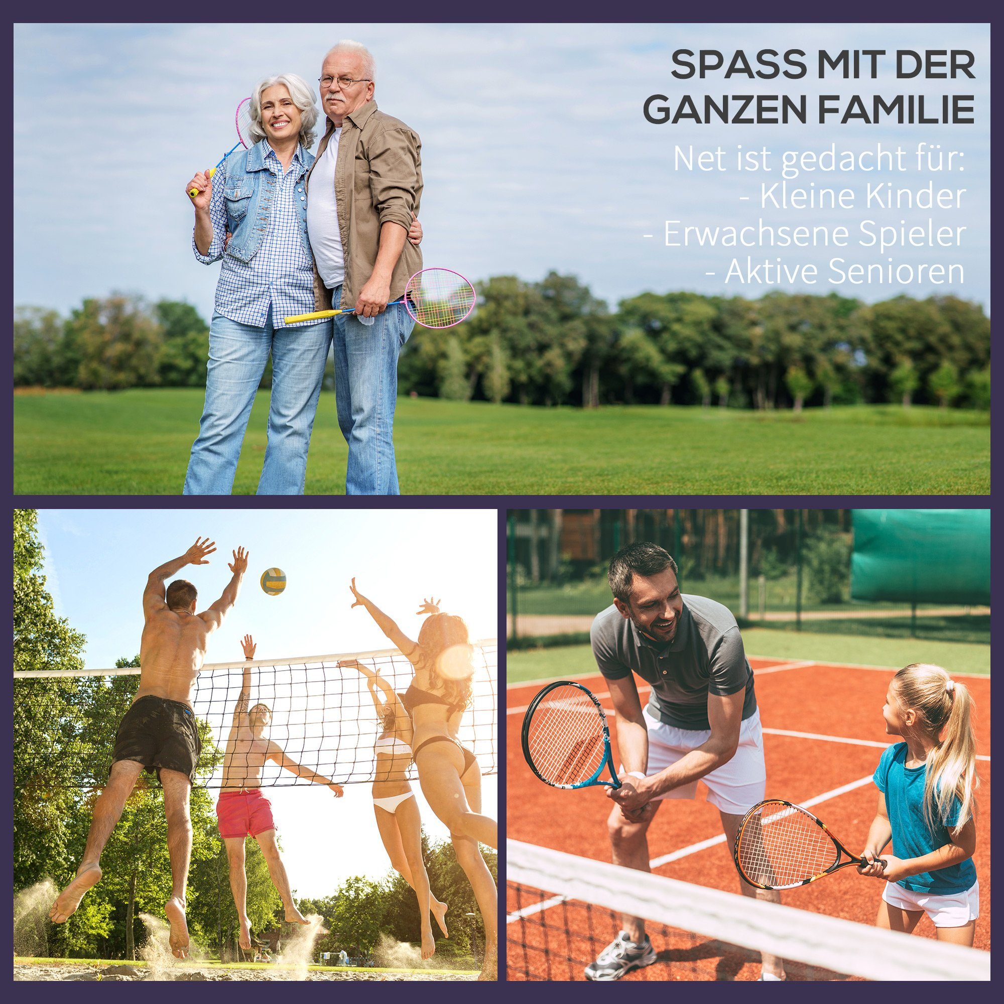 HOMCOM Badmintonnetz Badmintonnetz