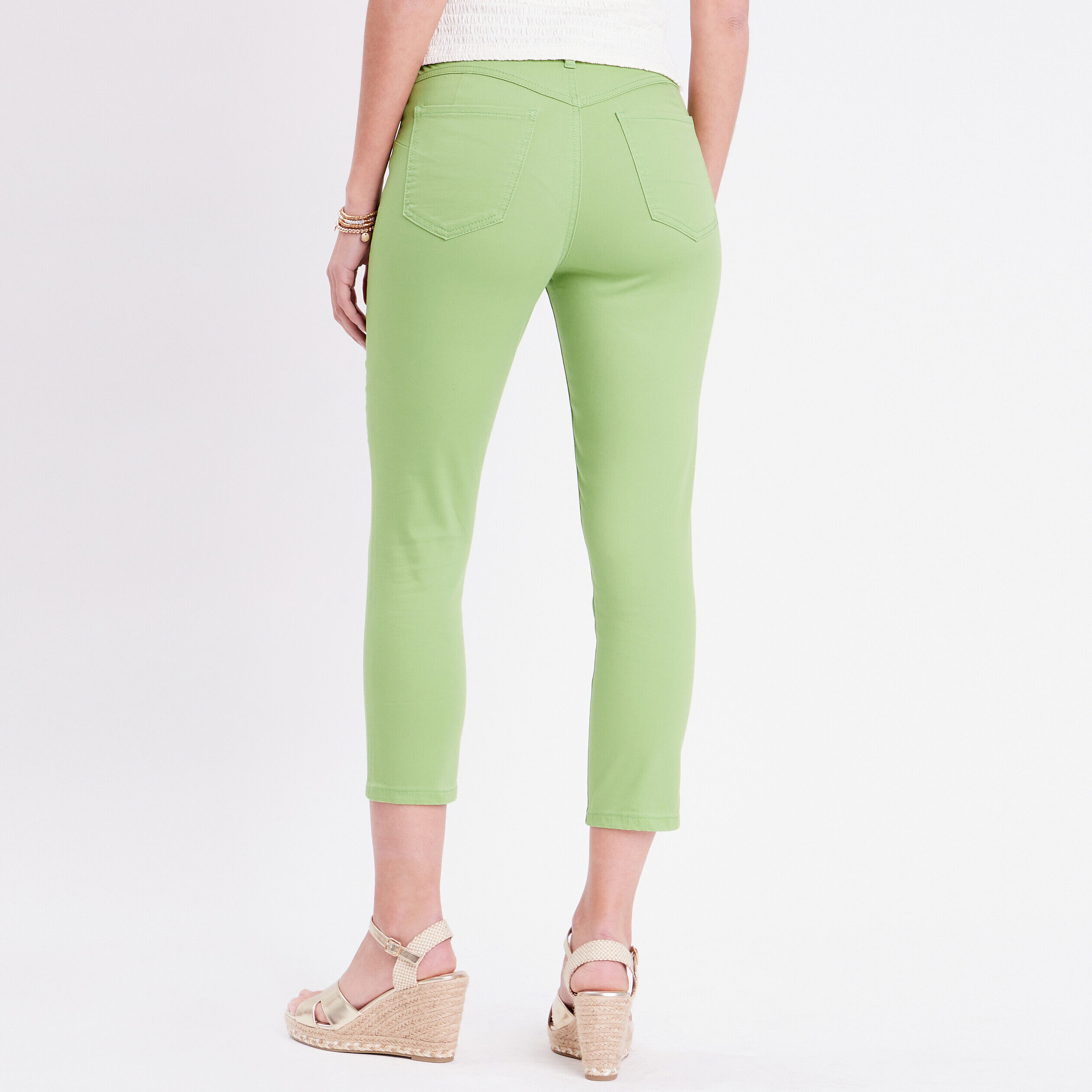 Pantalon slim push up 7/8ème vert femme | Cache Cache