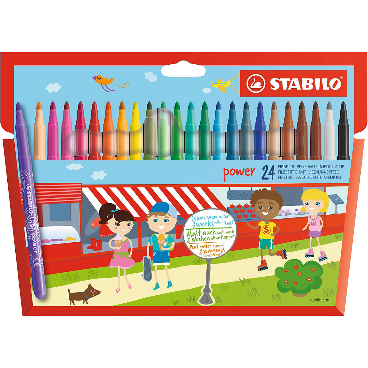 STABILO power Swano Fasermaler, 24 Farben