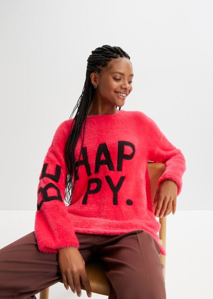 Hairy Strickpullover mit Wording
