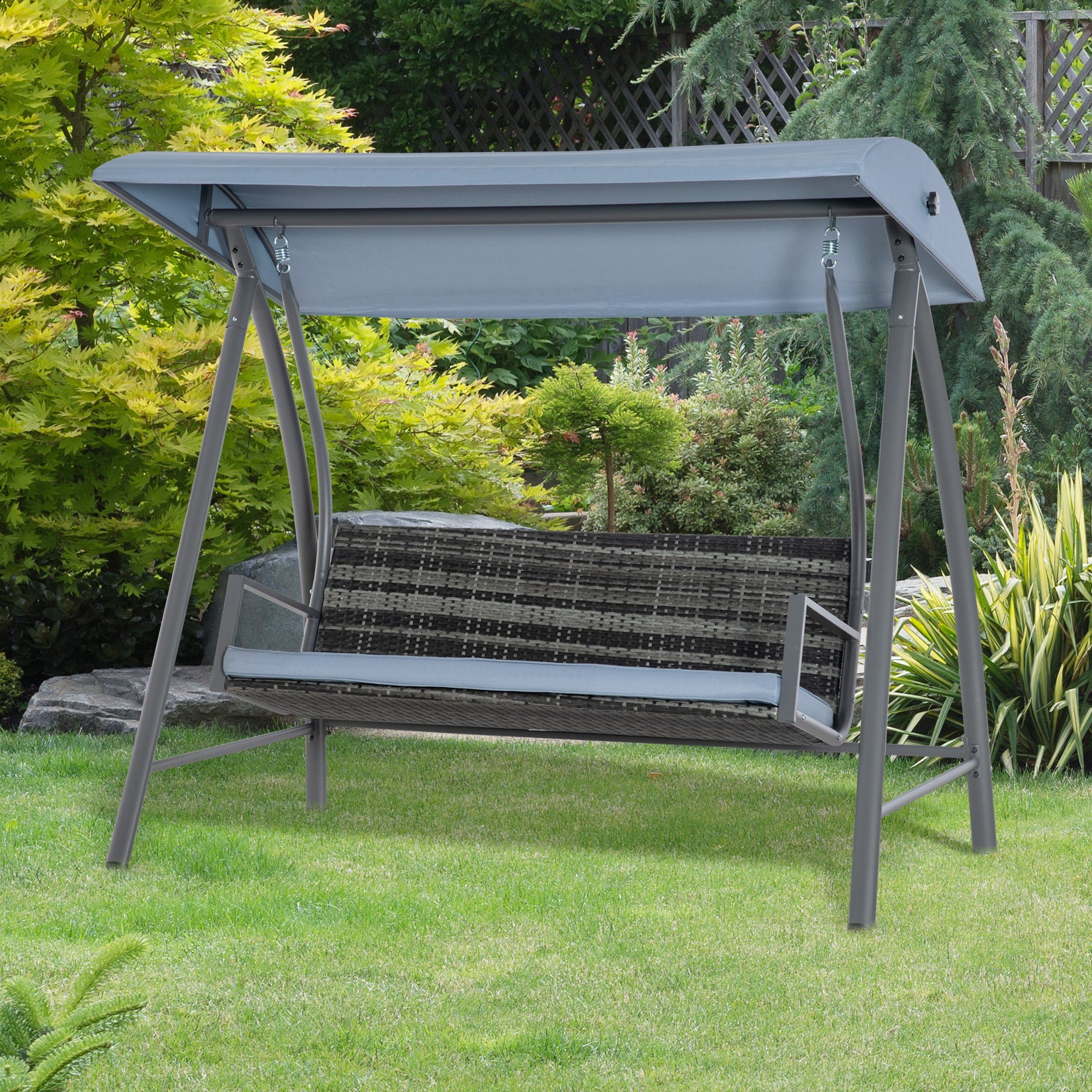 Outsunny Hollywoodschaukel Rattan Gartenschaukel