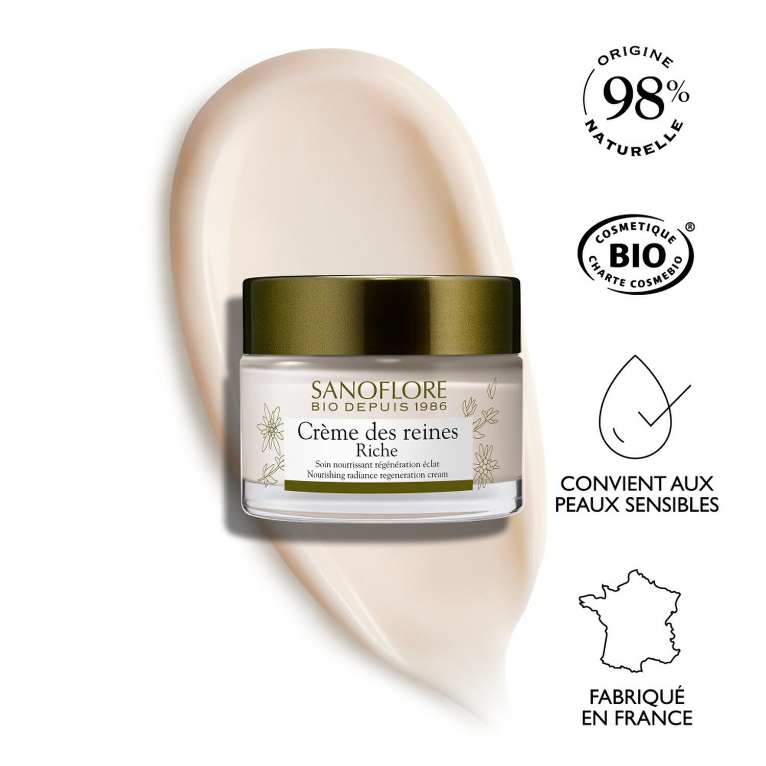 Sanoflore Crème des Reines Riche Soin Anti-âge Régénérant 50 ml