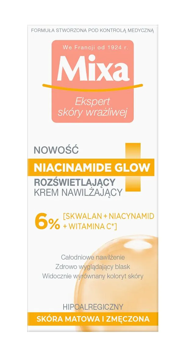 Mixa Niacinamide Glow hidratantna krema za osvjetljavanje s niacinamidom i vitaminom C