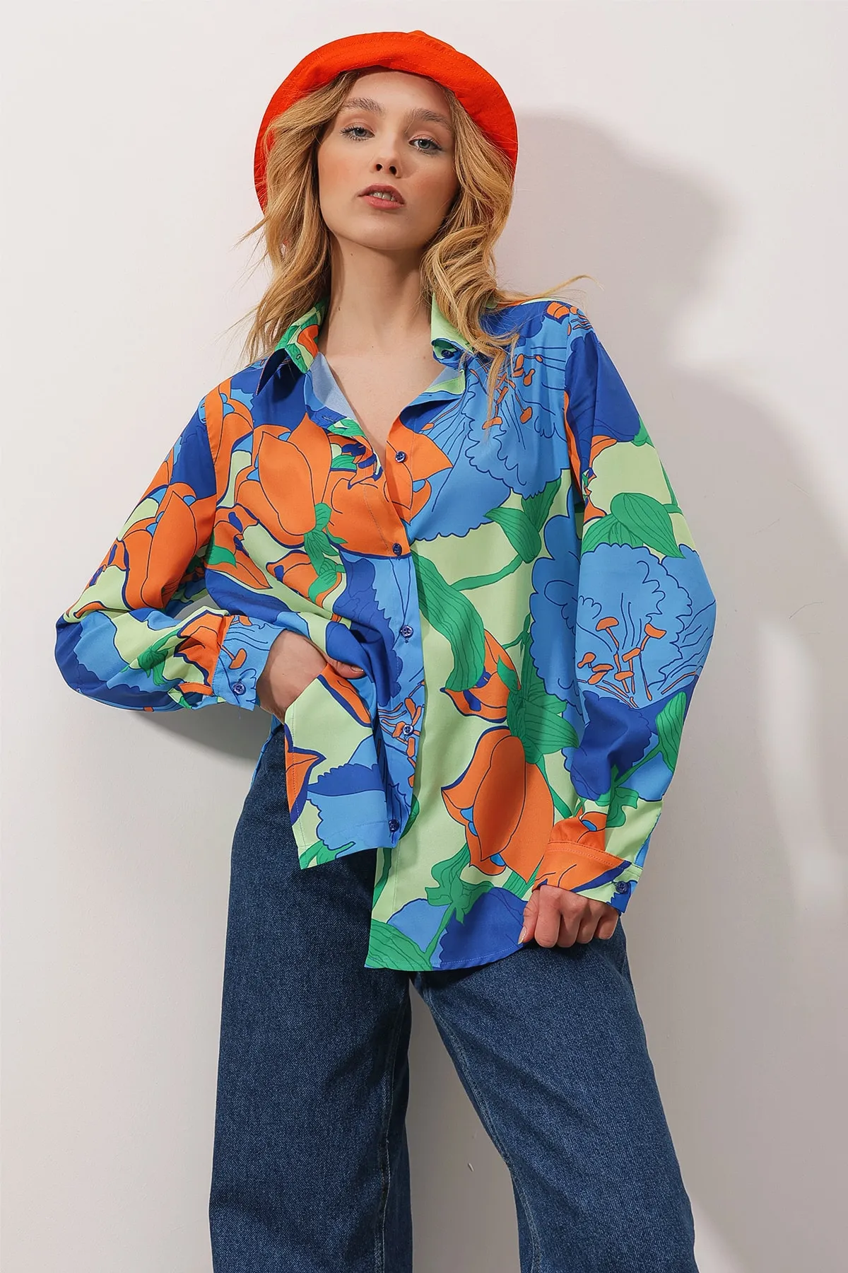 Trend Alaçatı Stili  Hemd - Mehrfarbig - Relaxed Fit