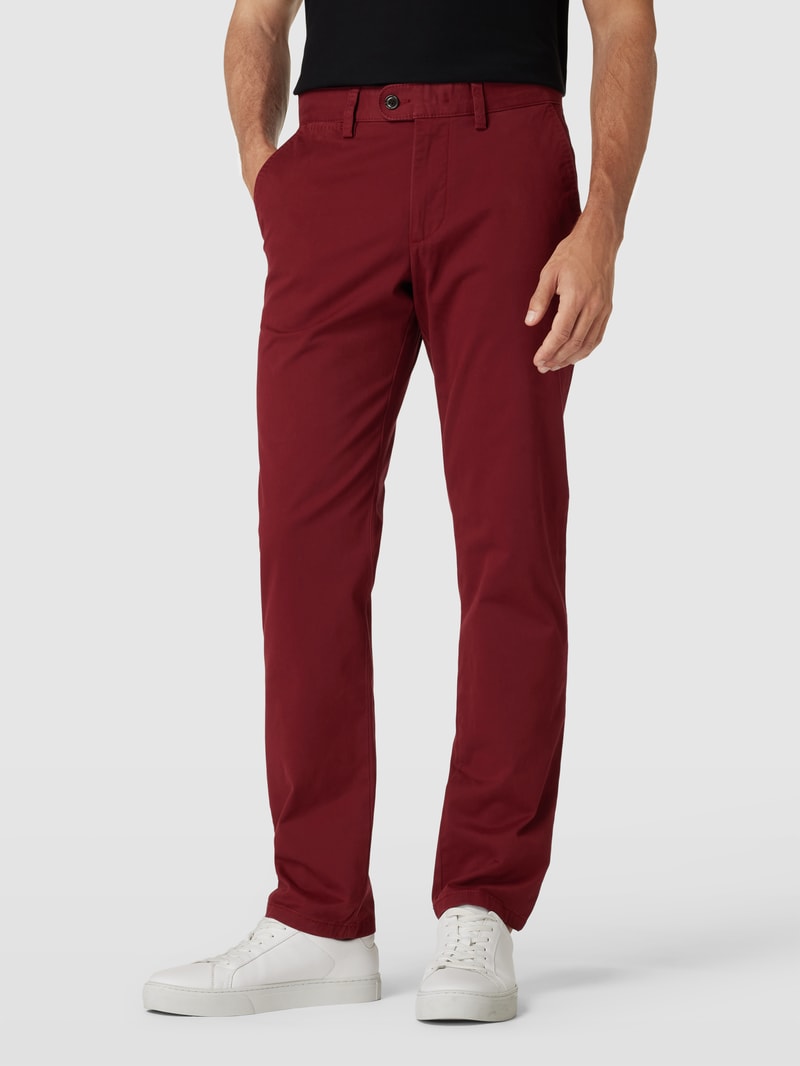 Chino mit französischen Eingrifftaschen in bordeaux rot