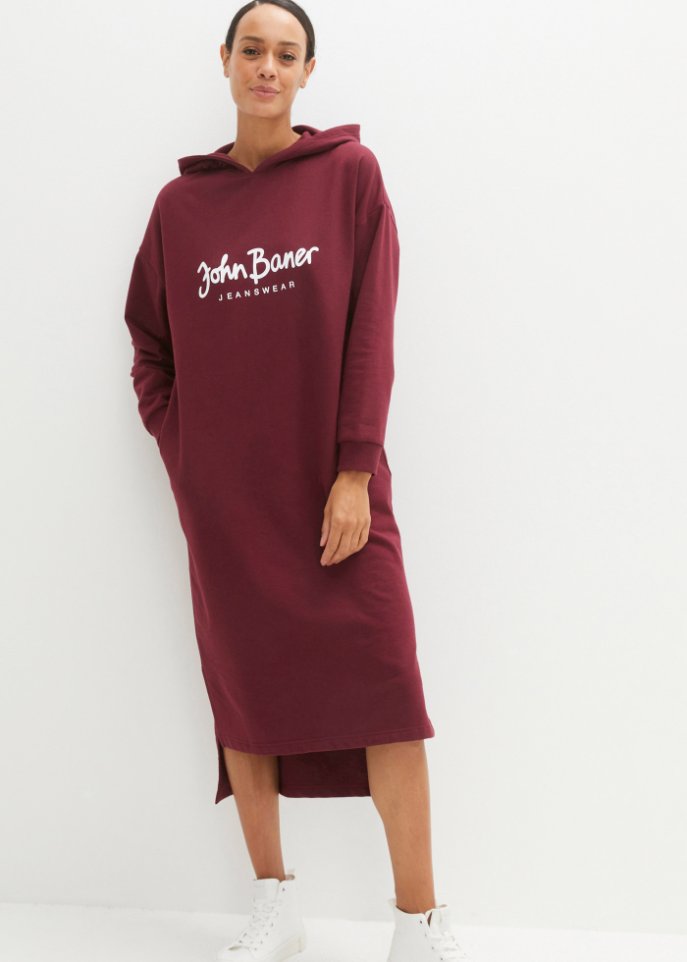 Kapuzen-Sweatkleid, oversized