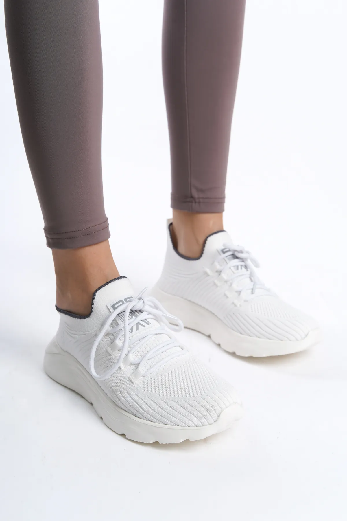 en7  Weißer, bequemer und leicht zu tragender Strick-Sneaker 4556 für Unisex