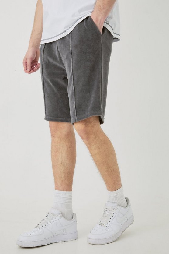 Tall Velour-Shorts mit elastischem Bund