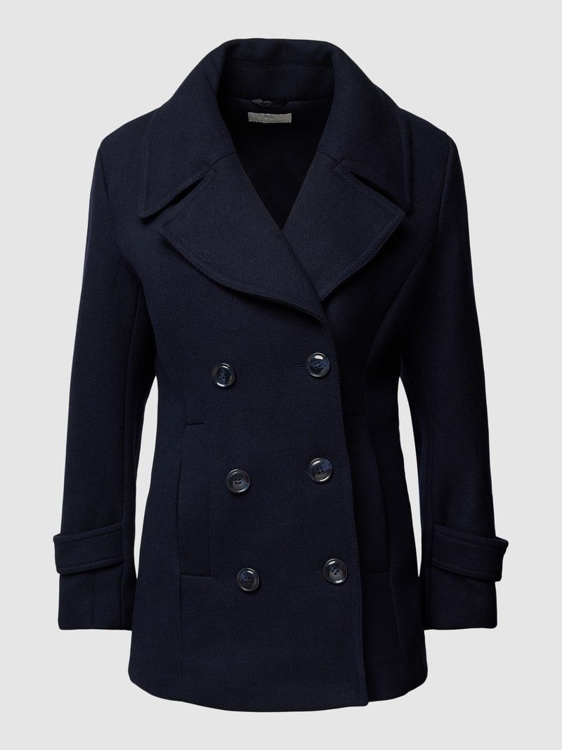 Jacke mit doppelreihiger Knopfleiste Modell 'CABAN' in marineblau