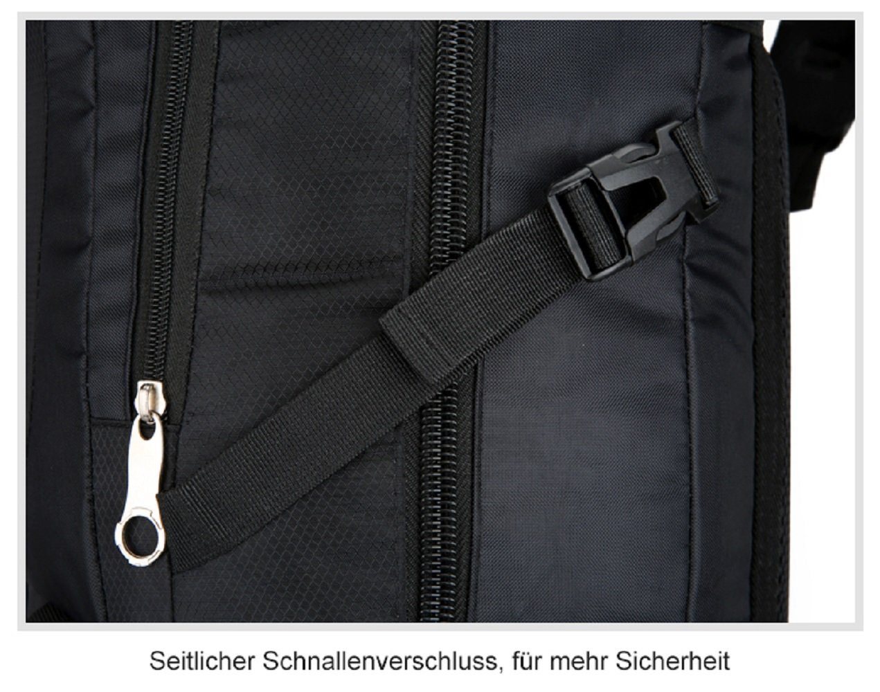RAIKOU Rucksack 60L Wasserdichter Wanderrucksack Kletterrucksack Reiserucksack (Kletterfischer, Faltbare), ultraleichter, packbarer
