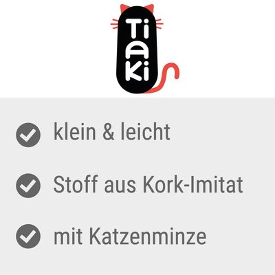 TIAKI Katzenspielzeug Kork-Fisch mit Katzenminze