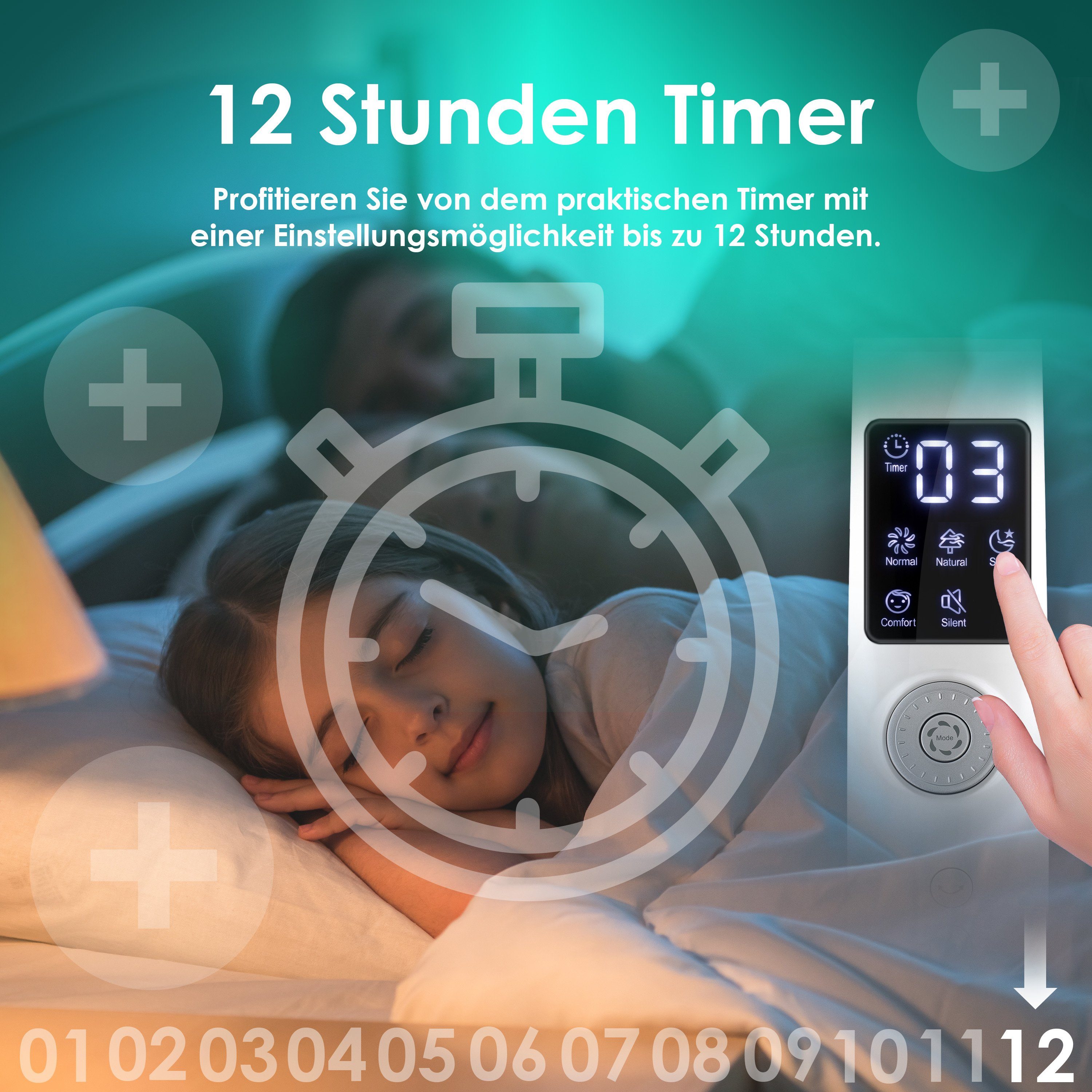 KESSER Standventilator, Standventilator mit Fernbedienung und Display Led Timer