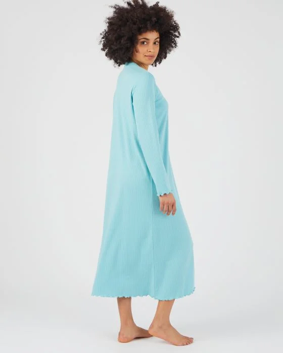 Chemise de nuit maille interlock côtelée douce et souple