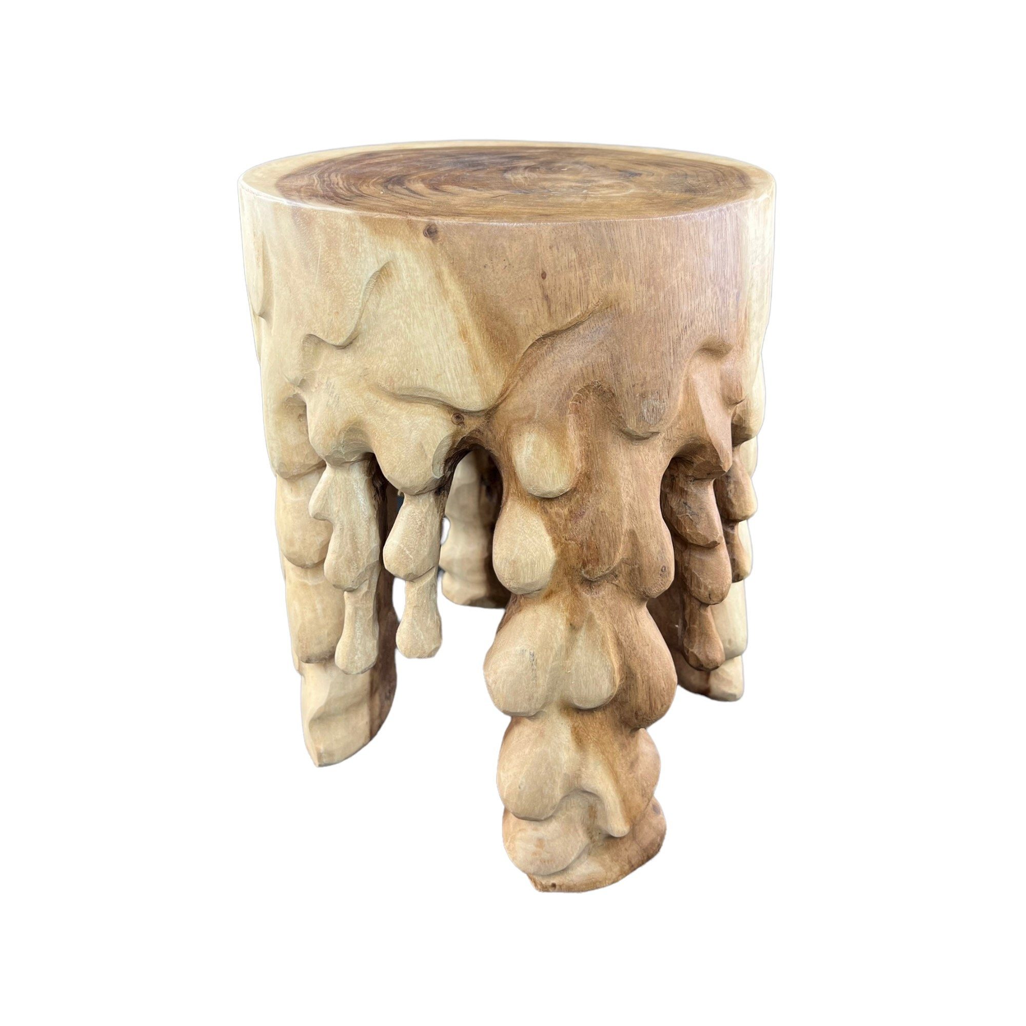 FaHome Beistelltisch Holzhocker Rund - Beistelltisch Holz Hocker - vielseitiger Couchtisch