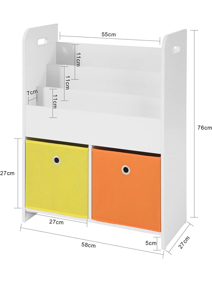 SoBuy Bücherregal in Weiß - (B)58 x (H)76 x (T)27cm günstig kaufen onesize