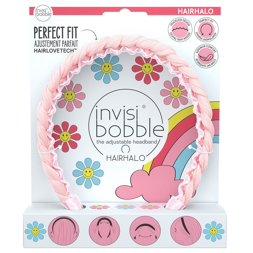 Invisibobble HairHalo Retro Dreamin Eat, Pink, and be Merry
