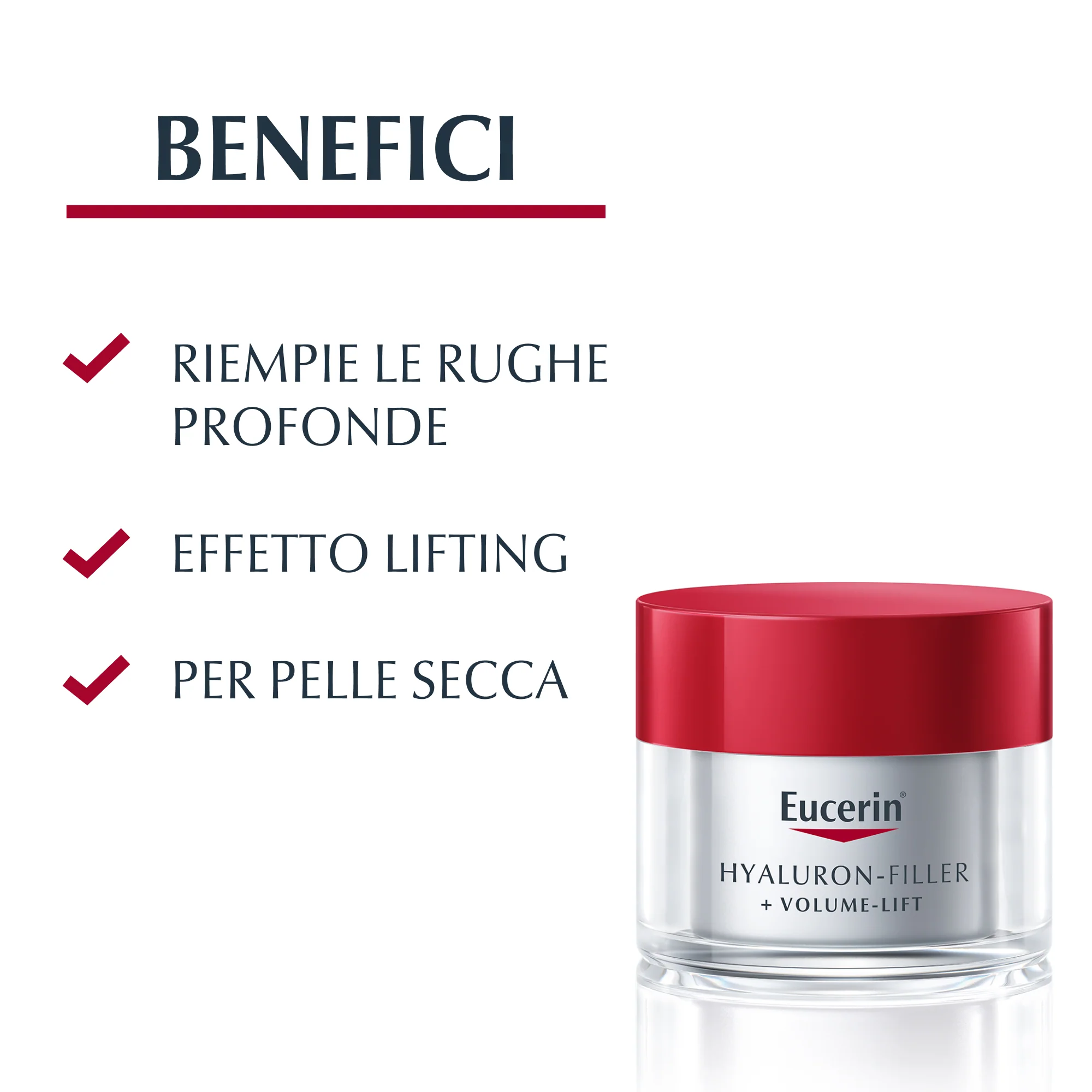 Creme de dia Hyaluron-Filler + Volume-Lift para pele seca - Creme de dia com efeito lifting