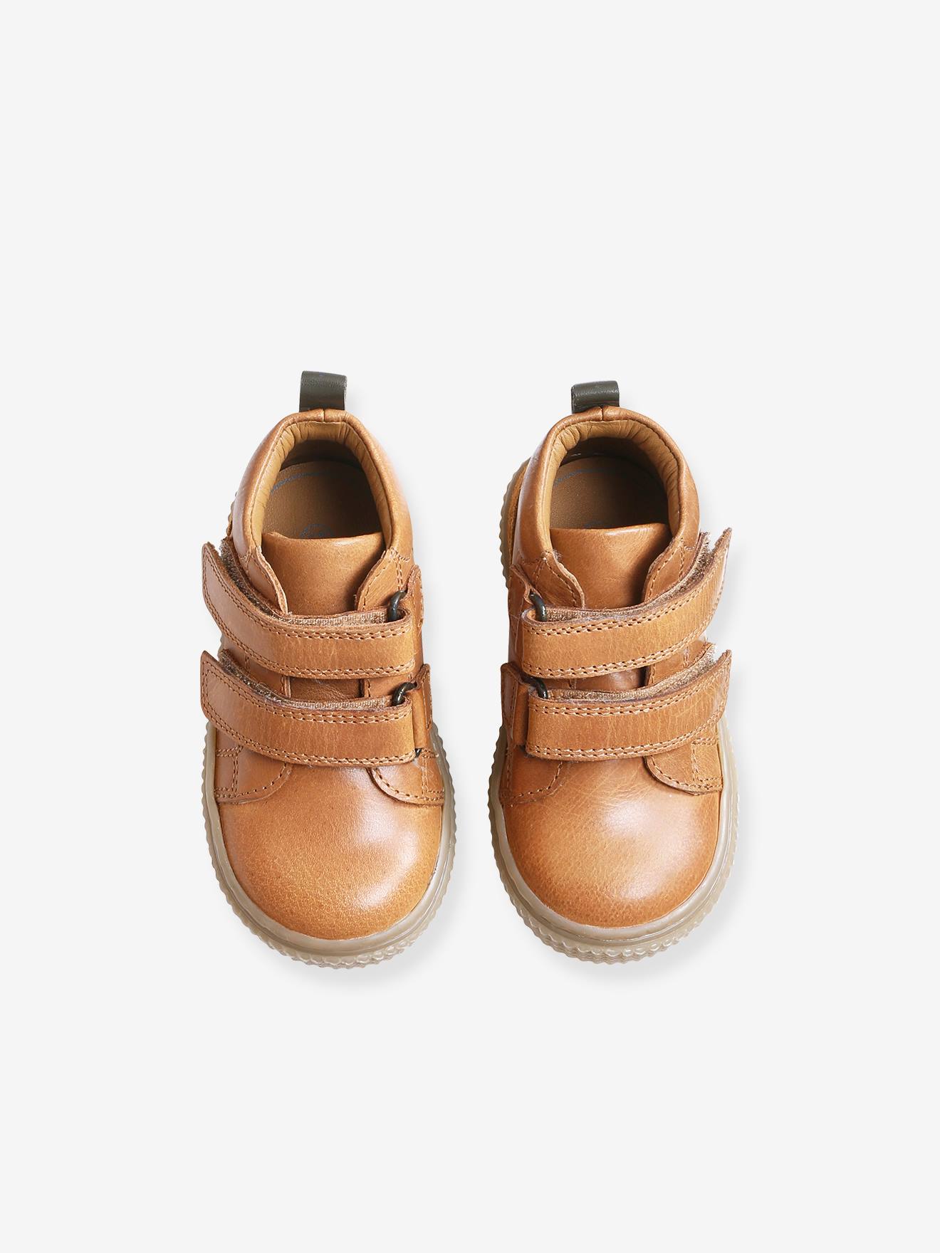Vertbaudet Jungen Baby Boots, Klettverschluss - karamell