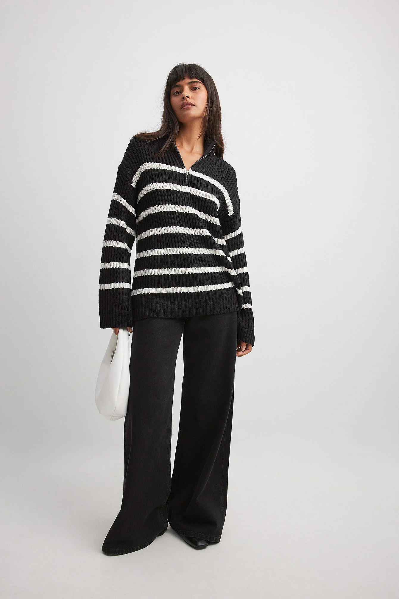 Reißverschluss vorne Strickpullover