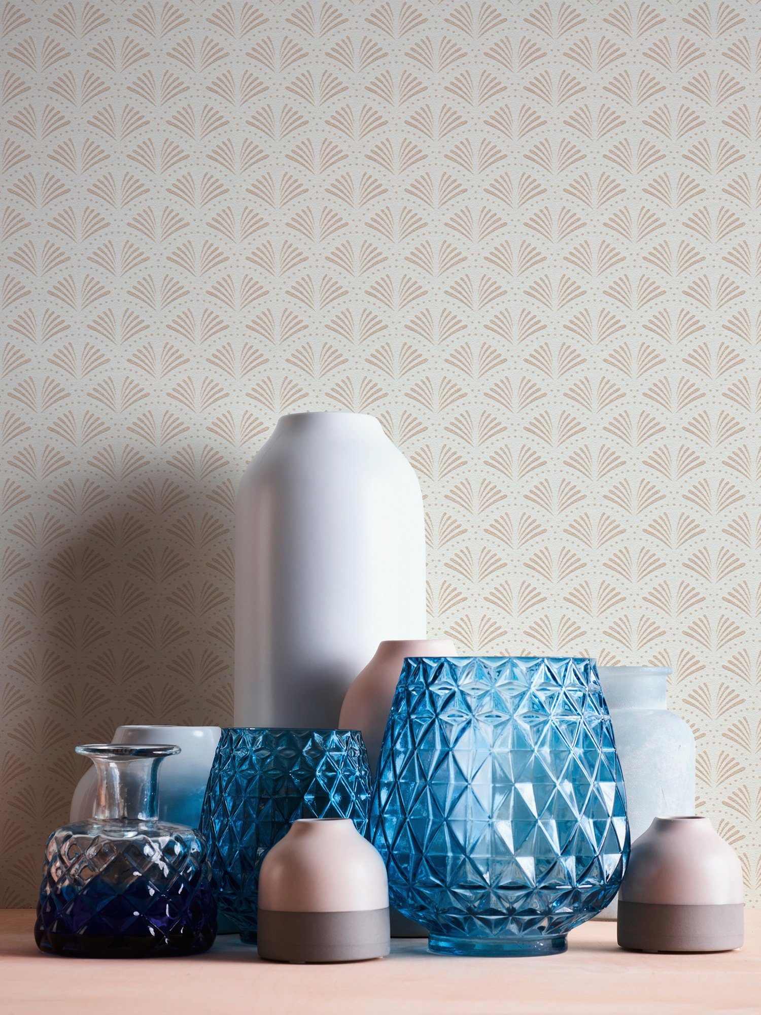 A.S. Création Vliestapete Trendwall, gemustert, Glitzertapete Tapete Art Deco