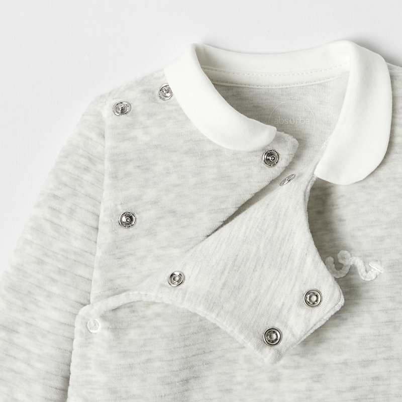 Dors-bien col polo en velours gris naissance Absorba
