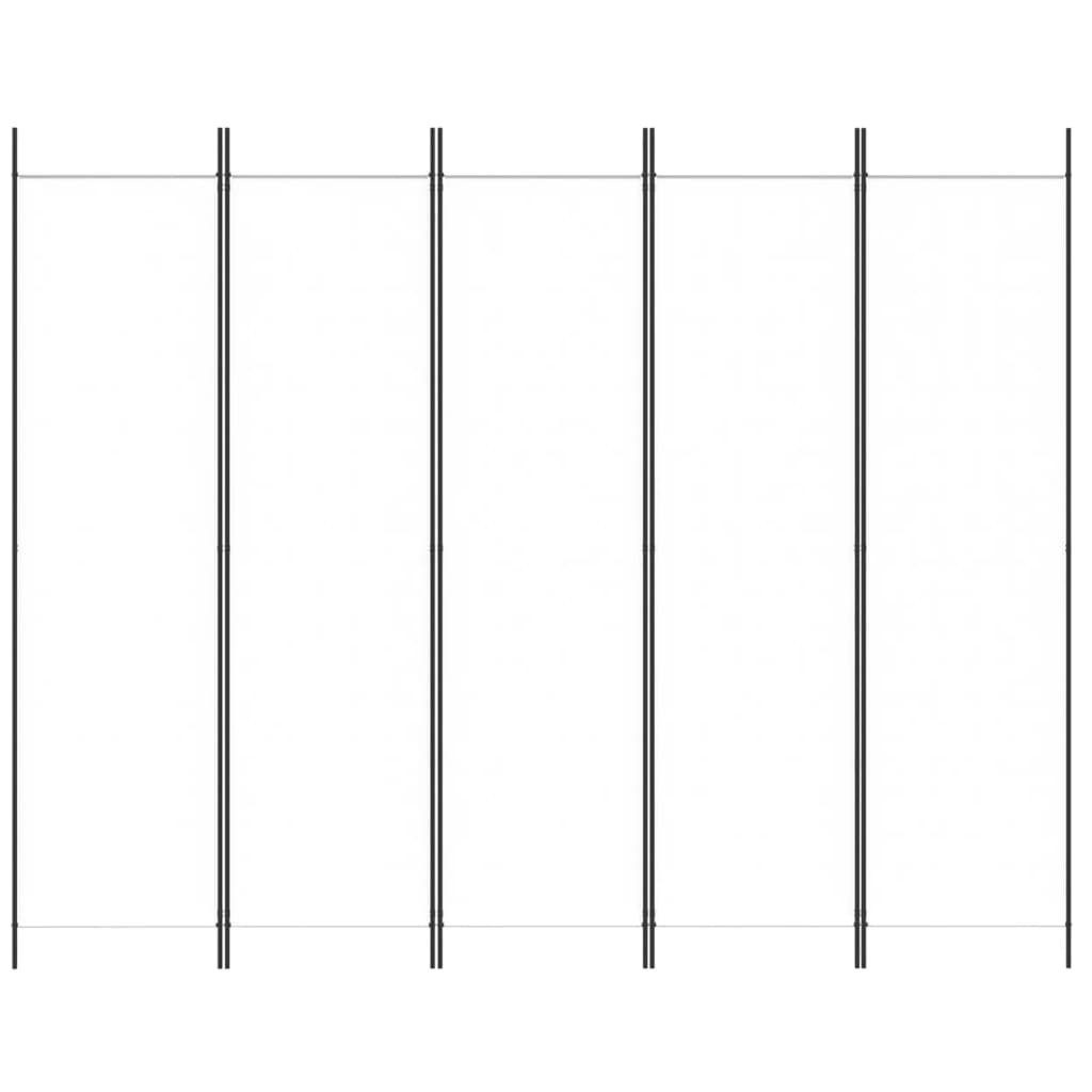 furnicato Raumteiler 5-tlg. Paravent Weiß 250x200 cm Stoff