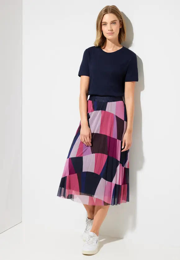 Street One Mesh Midirock mit Print