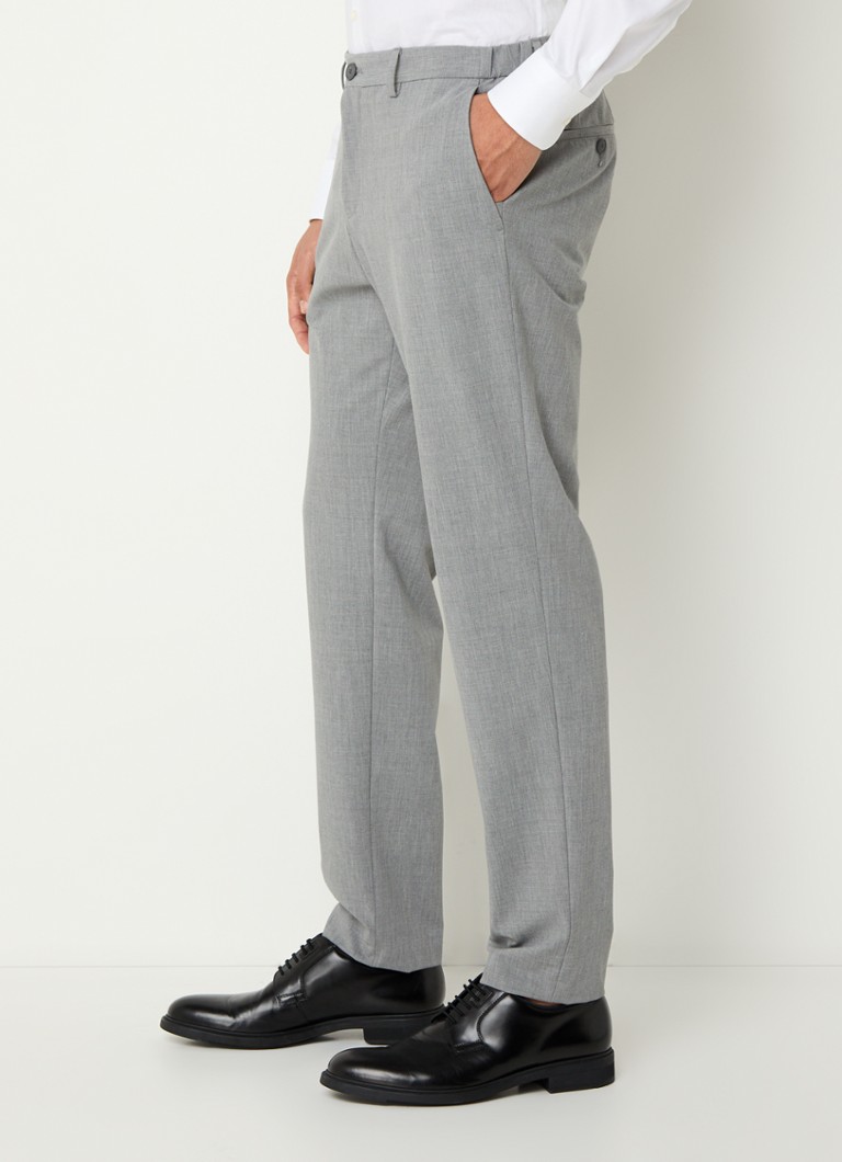 HUGO BOSS - P-Genius - Pantaloni slim fit din amestec de lână cu material țesut