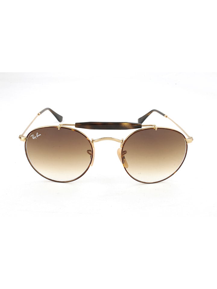 Ray Ban Unisex-Sonnenbrille in Hellbraun/ Gold günstig kaufen 50
