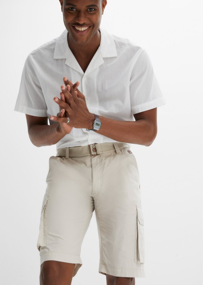 Cargo-Bermuda mit Gürtel, Regular Fit