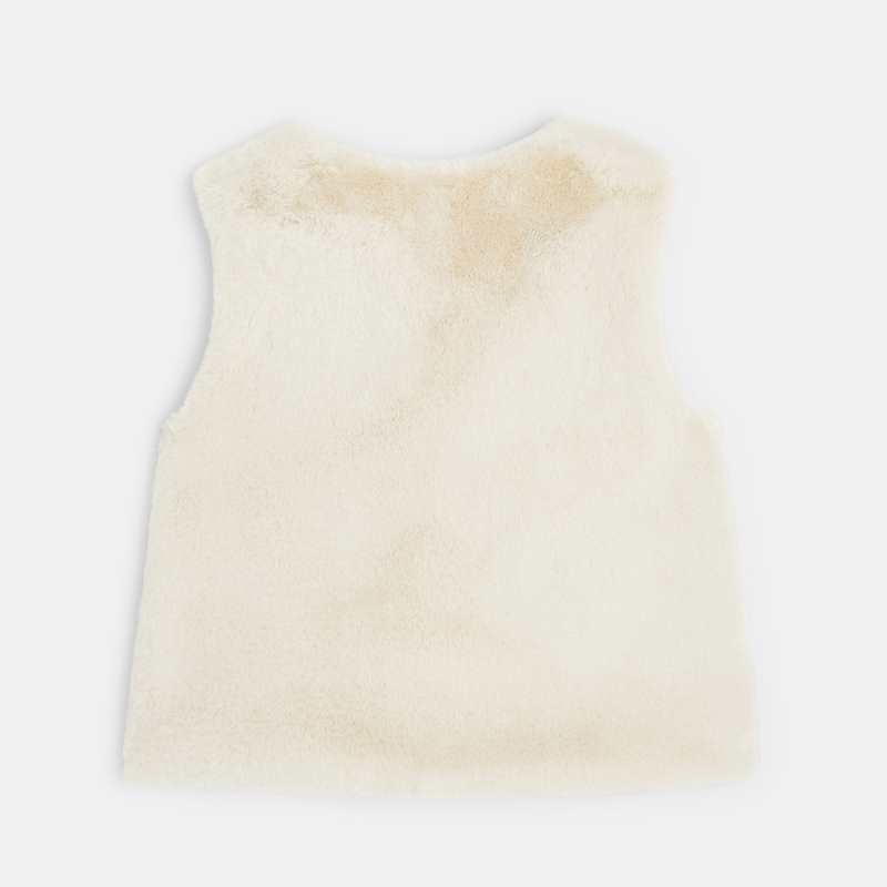 Boléro en fausse fourrure blanc fille