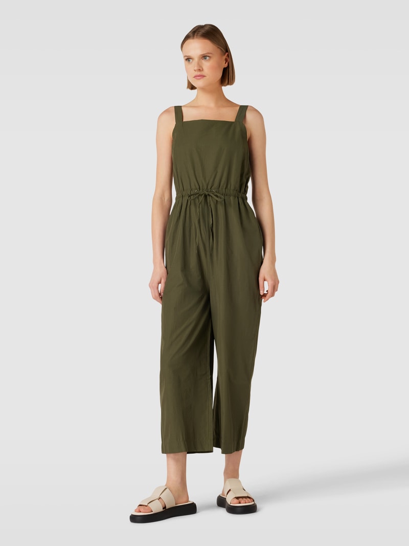 Jumpsuit mit Taillenbund Modell 'Jeanet' in olivgrün
