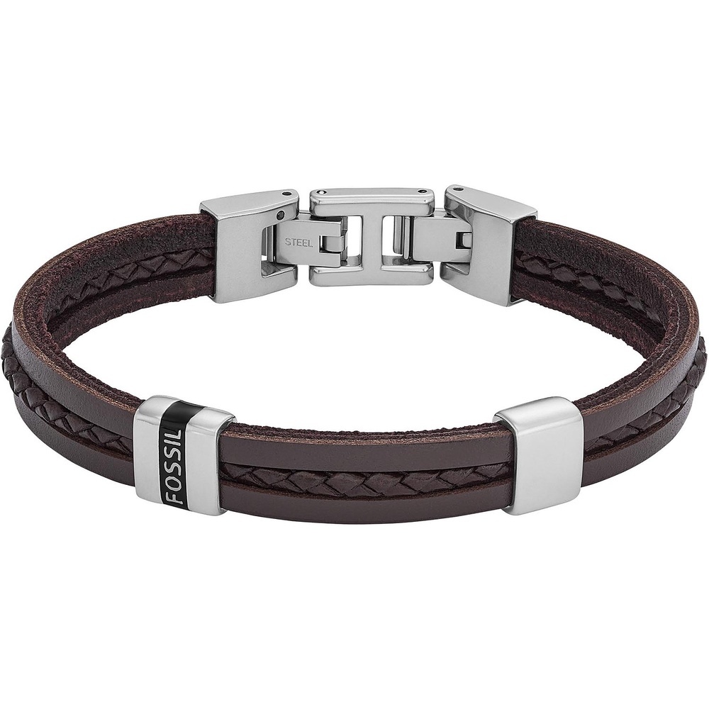 Fossil Bracelet Cuir, Acier inoxydable Bracelet