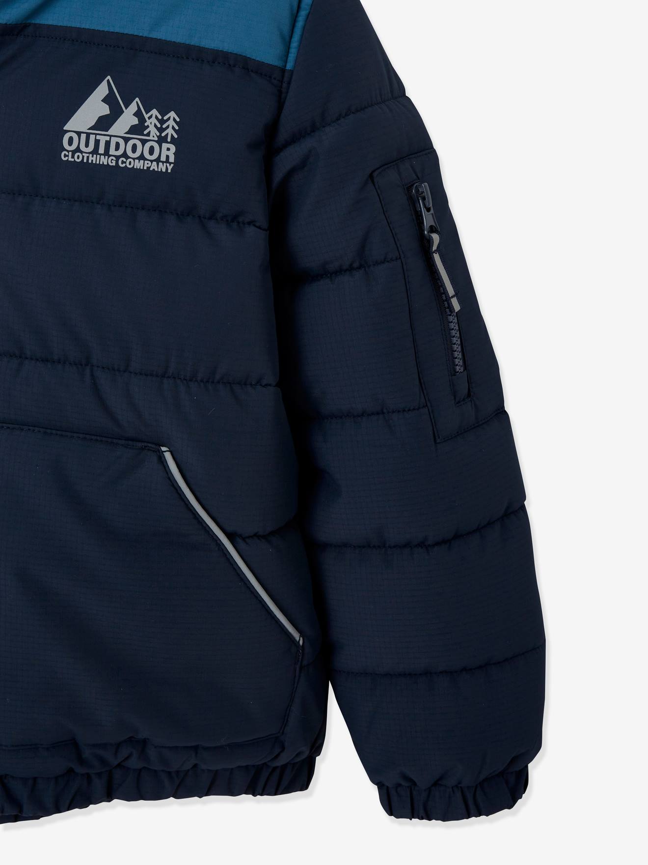 Vertbaudet Jungen Steppjacke mit Kapuze, Recycling-Polyester - khaki