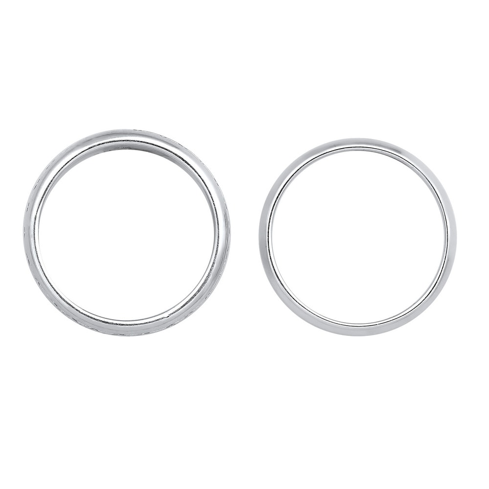 KUZZOI KUZZOI Bague Jeu de bagues pour hommes - Basic Solid Trend Oxidised en argent ste Bague