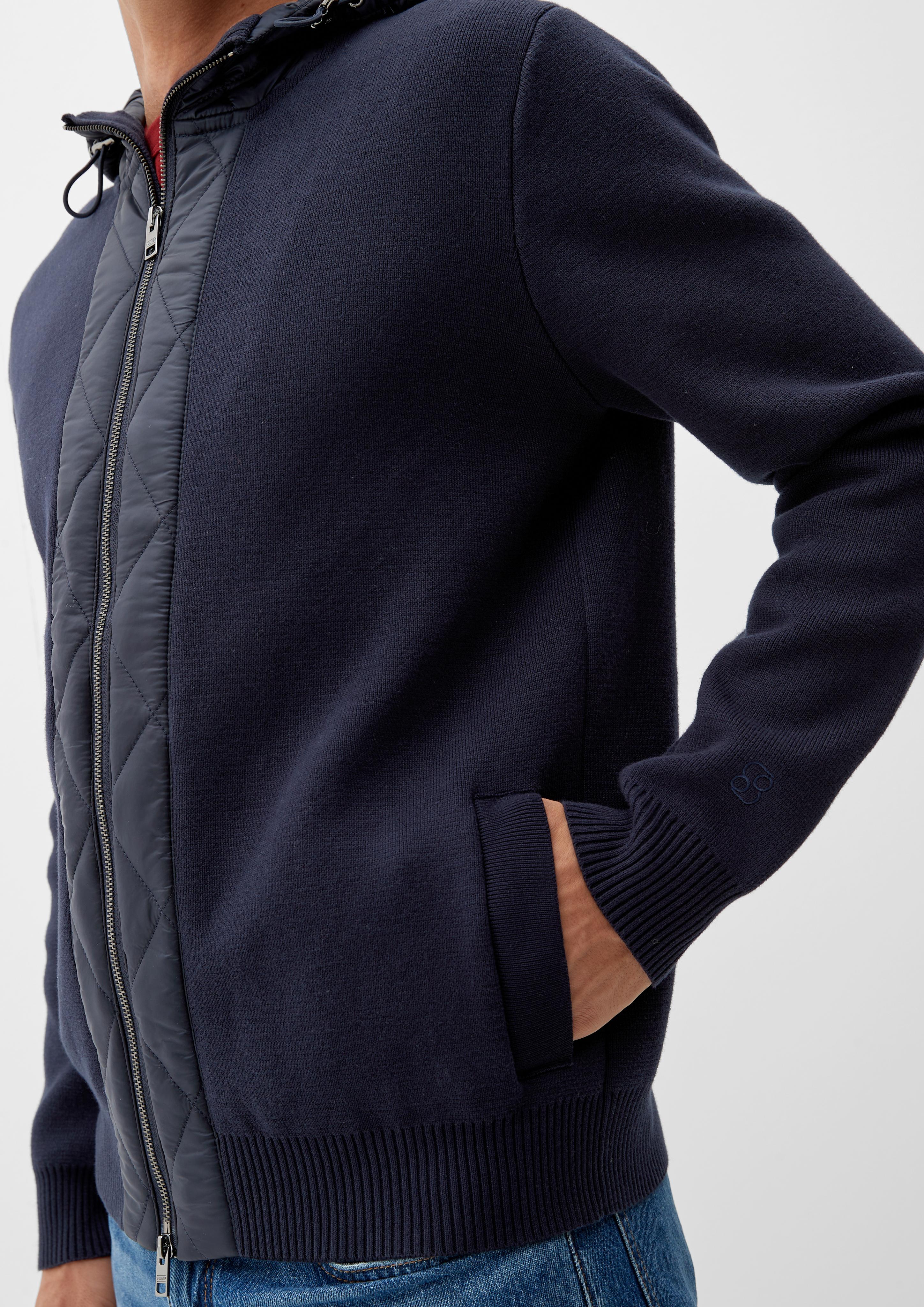 Kapuzenjacke im Materialmix  2118078-5959