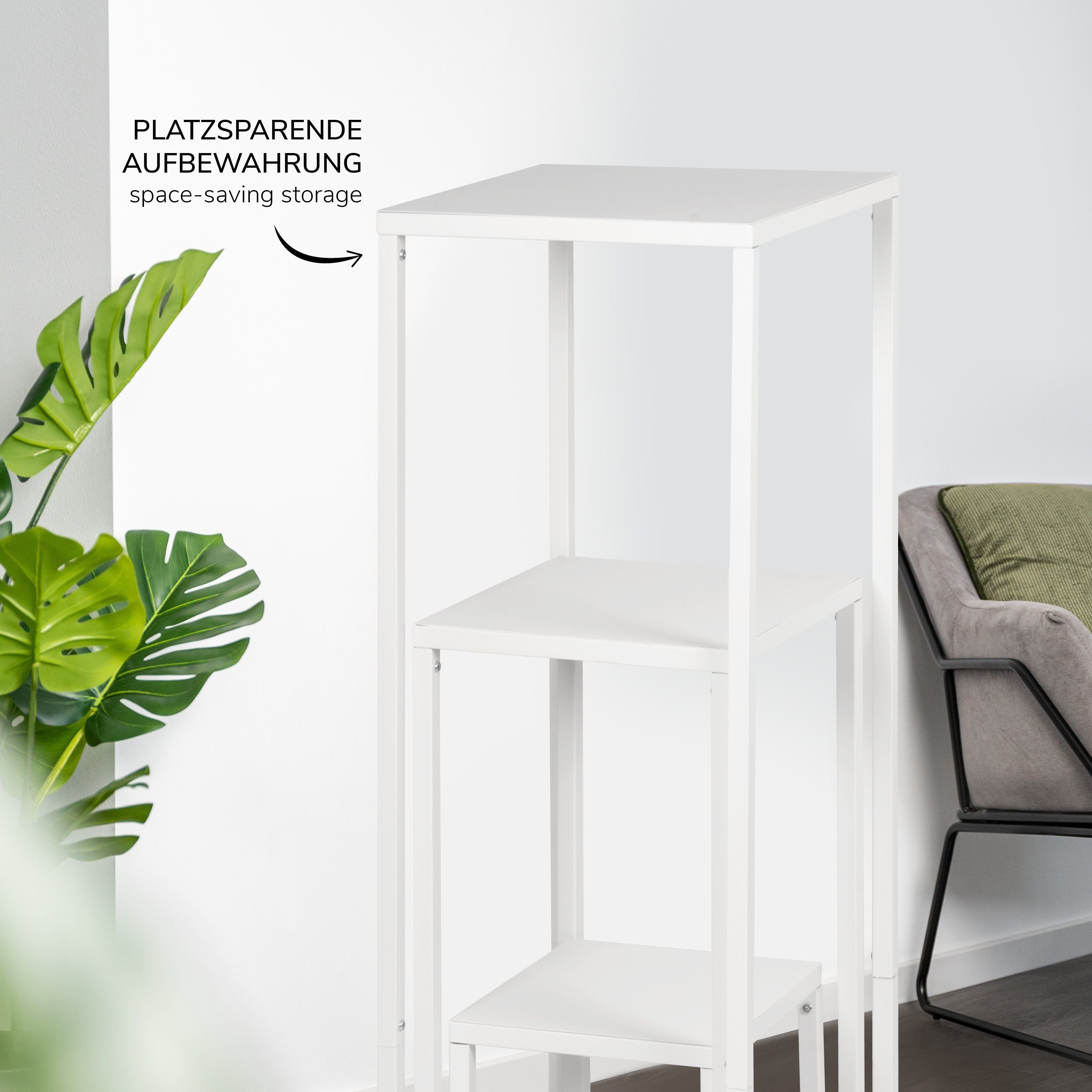 bremermann Blumenständer bremermann Blumenhocker 3er-Set, Metall-Blumenständer, Blumensäule, (Set), mit Fuß-Schutz-Pads