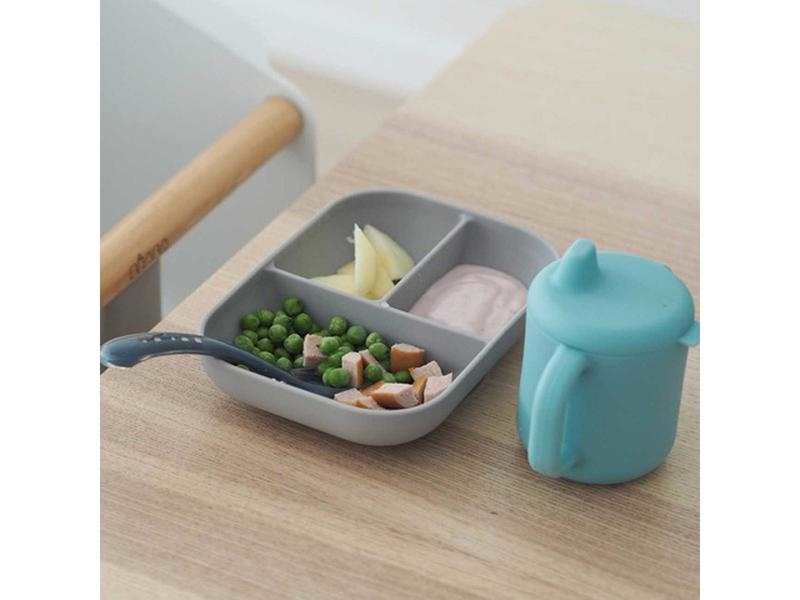 Coffret d'apprentissage silicone + tasse bleu