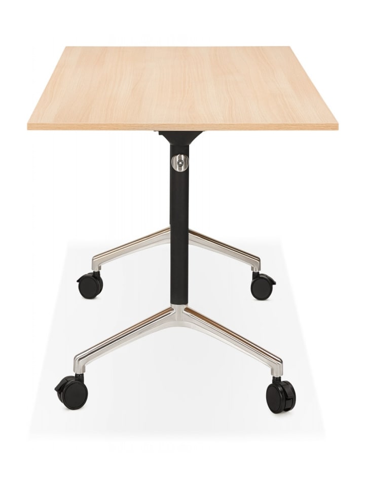 KADIMA DESIGN Klappbarer Schreibtisch aus Holz und Metall | Beige Naturholz Optik in Beige günstig kaufen