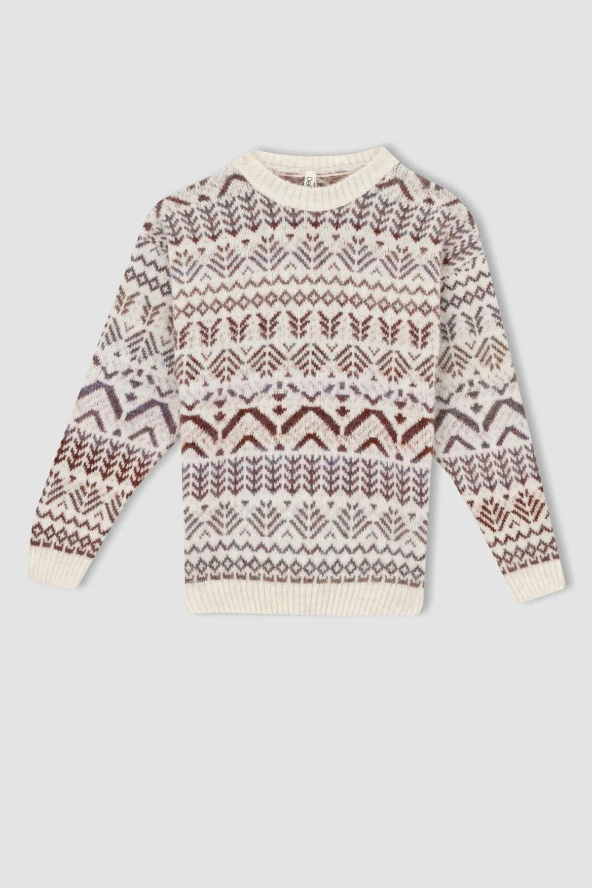 DeFacto  Mädchenpullover mit normaler Passform und Rundhalsausschnitt