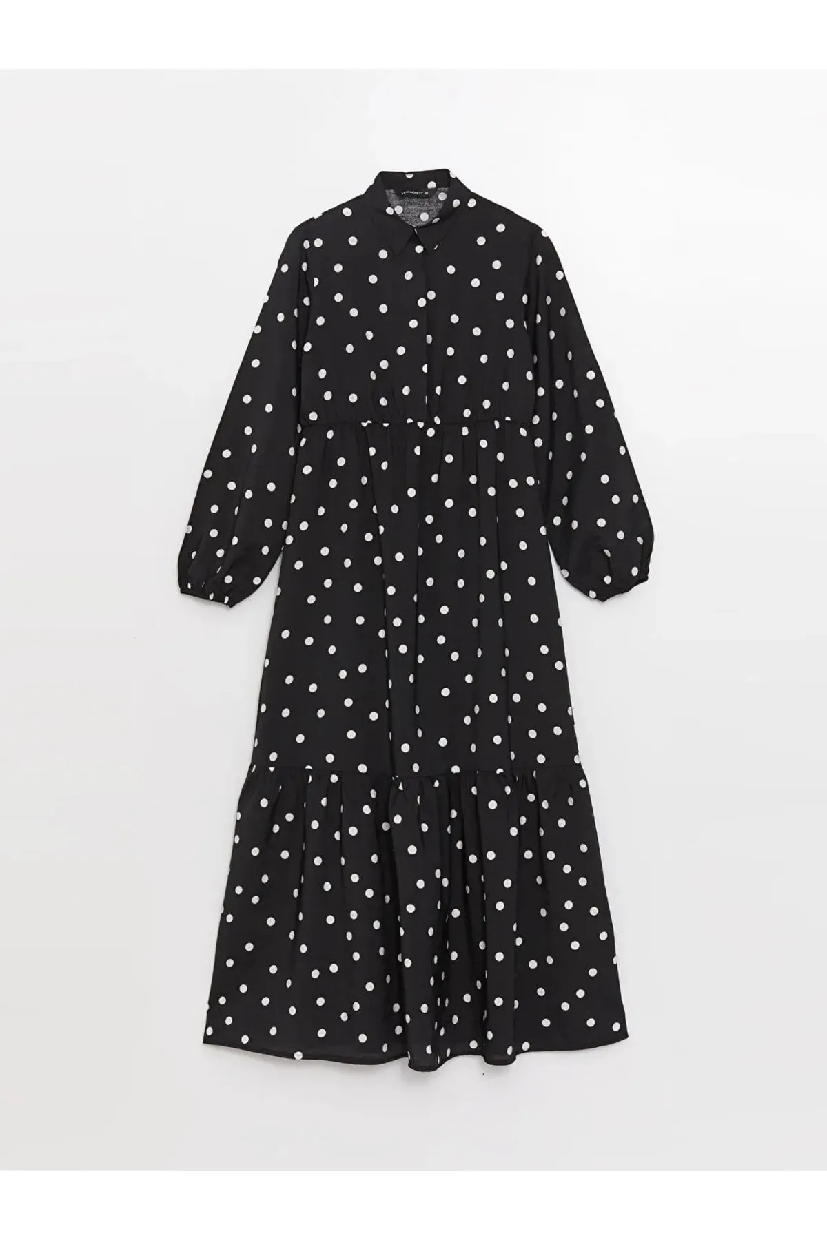 LC Waikiki  Gemustertes langärmliges Damen-Hemdkleid