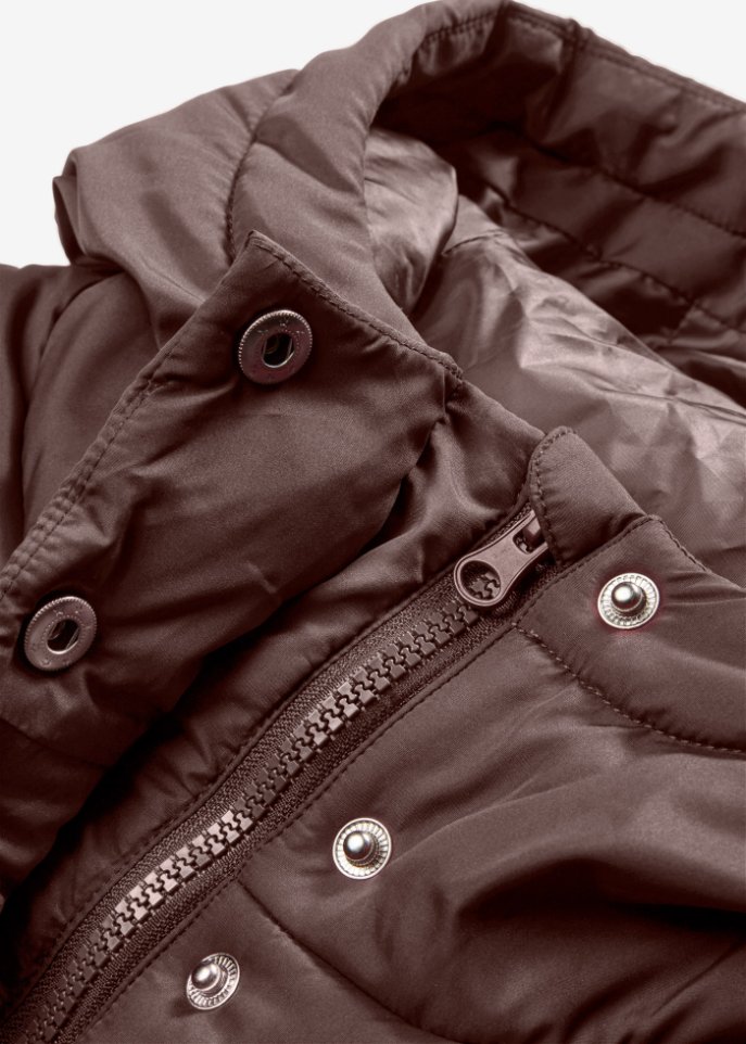 Verkürzte Steppjacke mit Kapuze und Taillenregulierung