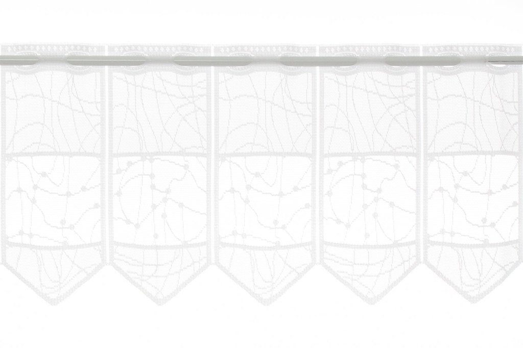 Scheibengardine nach Maß Jacquard mit verschlungen Linien, Gardinen Kranzusch, Stangendurchzug, transparent, Kurzgardine, Wunschmaß, Stablöcher, transparent, verschiedene Höhen