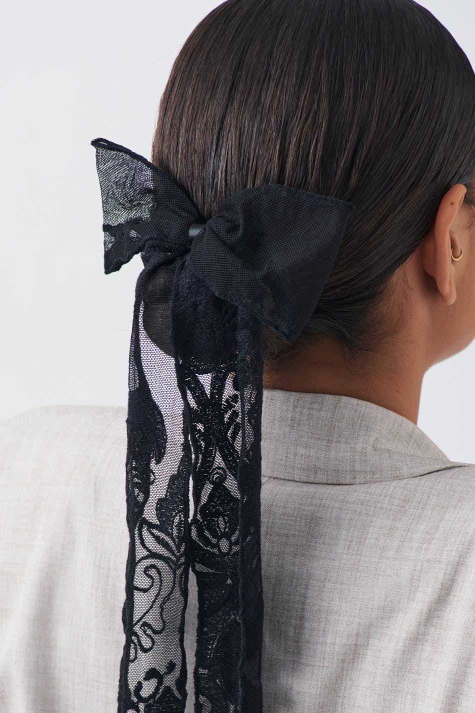 Lace bow hair clip