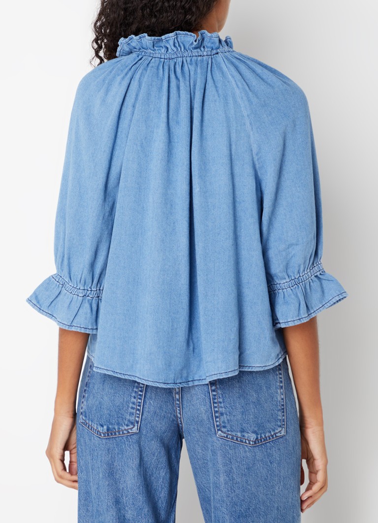 ba&sh Draco blouse with trumpet sleeves