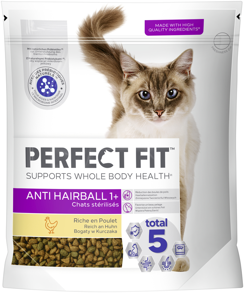 PERFECT FIT Trockenfutter PERFECT FIT Anti-Hairball 1+ mit Huhn 1,4 kg